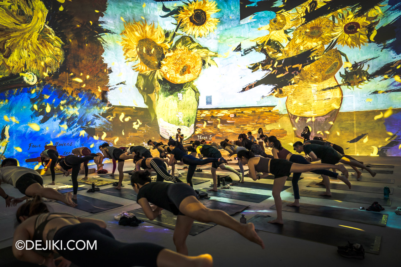 The Art of Flow Yoga at Van Gogh Immersive Experience Singapore Sunflowers