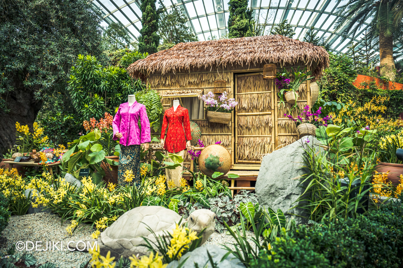 Gardens by the Bay Orchid Extravaganza 2023 Flower Dome 8 Rumah Tungkup Brunei house