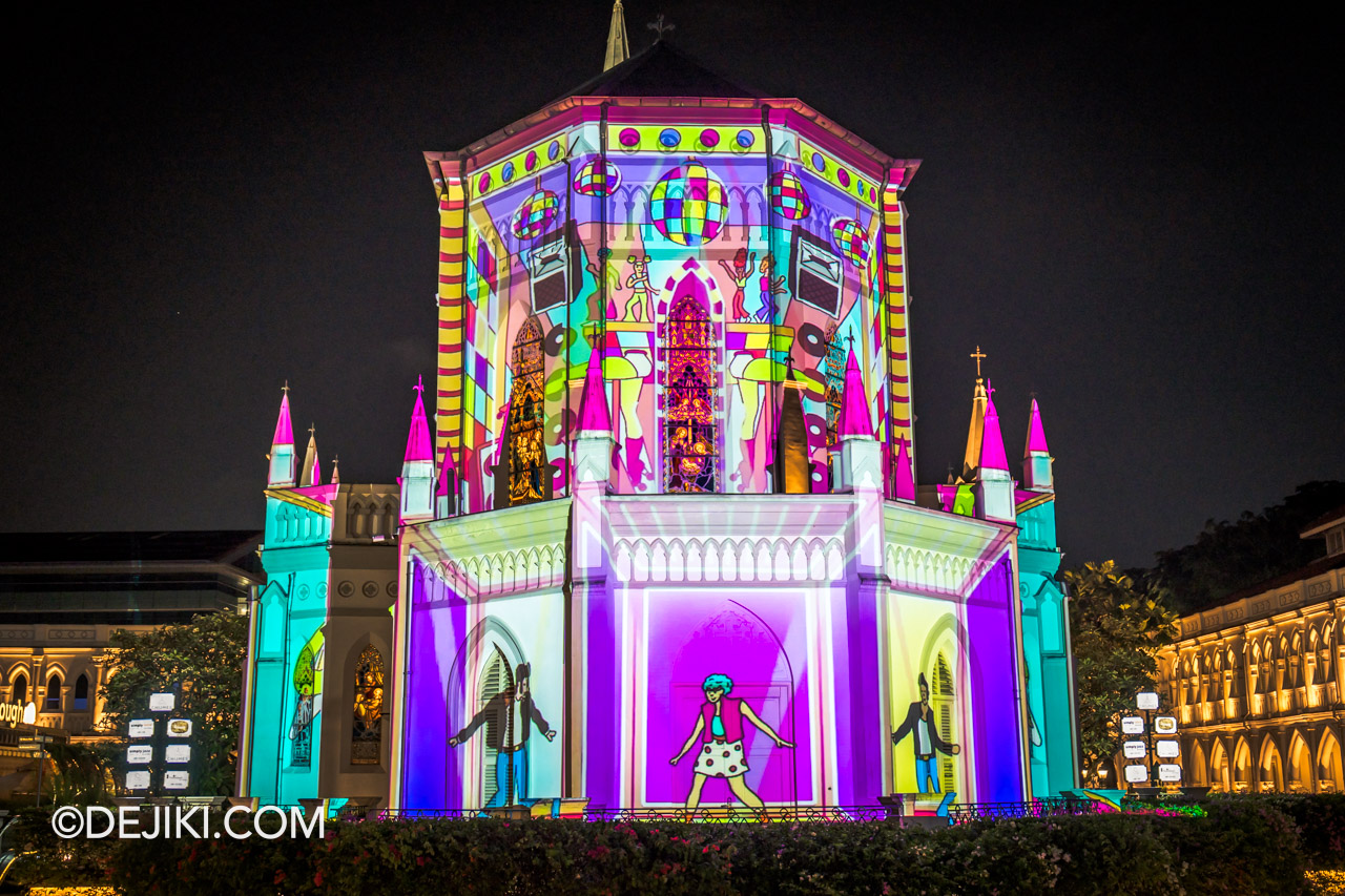 Singapore Night Festival 2023 Projection Mapping at CHIJMES Evolution of Bras Basah Entertainment Scene by Sadiq Mansor