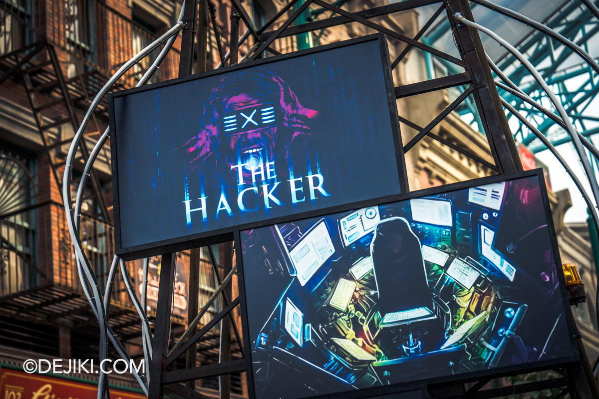 USS Halloween Horror Nights 11 Before Dark 1 Construction Updates The Hacker scare zone entrance sign