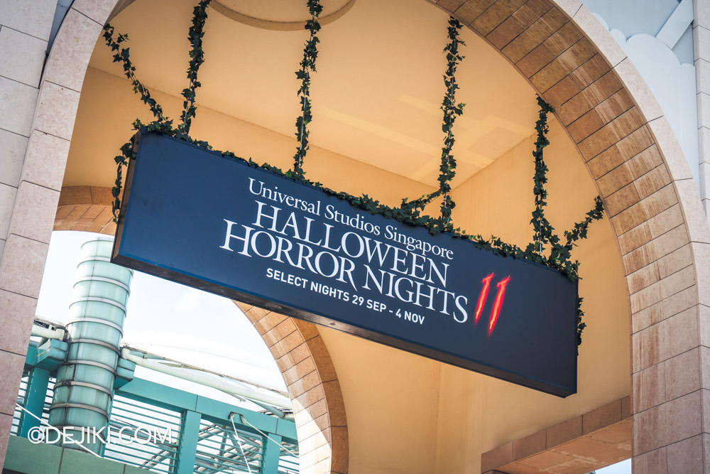 Universal Studios Singapore Park Update HHN11 Before Dark 2 entrance arch Halloween Horror Nights 11 marquee