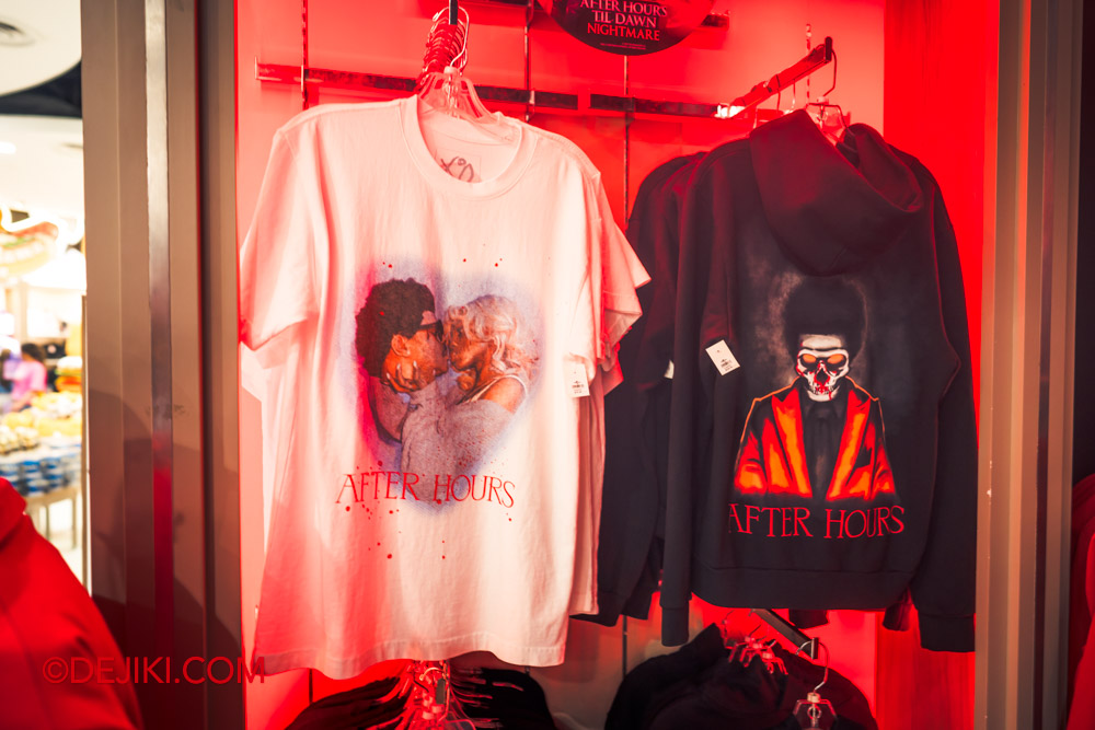 Universal Studios Singapore Park Update HHN11 Halloween Horror Nights 11 Retail 2023 merchandise The Weeknd After Hours Til Dawn Nightmare collection T shirt 2 and hoodie