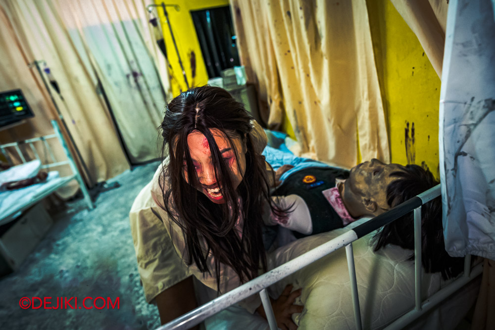 USS Halloween Horror Nights 11 Haunted Houses Feature by Dejiki All of Us Are Dead 7 Medical Bay Nurse 1