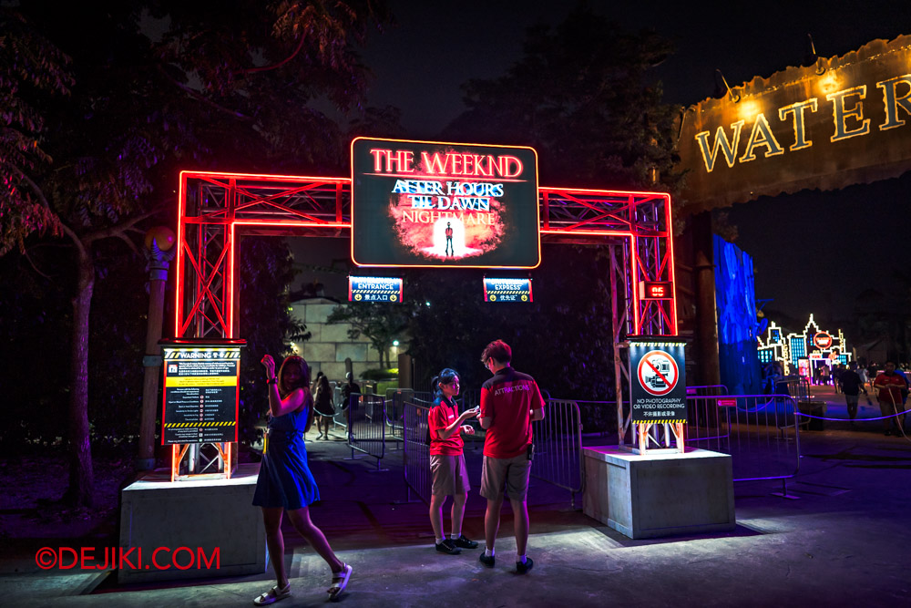 USS Halloween Horror Nights 11 Haunted Houses Feature by Dejiki The Weeknd After Hours Til Dawn Nightmare 1 queue entrance