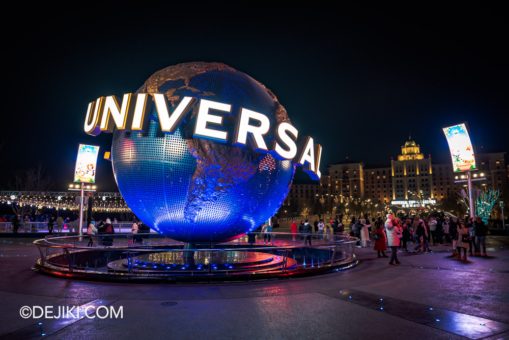Universal Beijing Resort Universal Studios Beijing Globe at Citywalk night