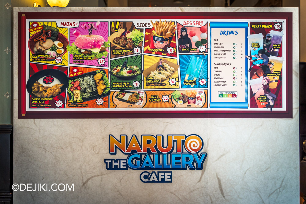 Naruto The Gallery Cafe at Universal Studios Singapore Themed Restaurant at KTs Grill Ninja Dining Menu