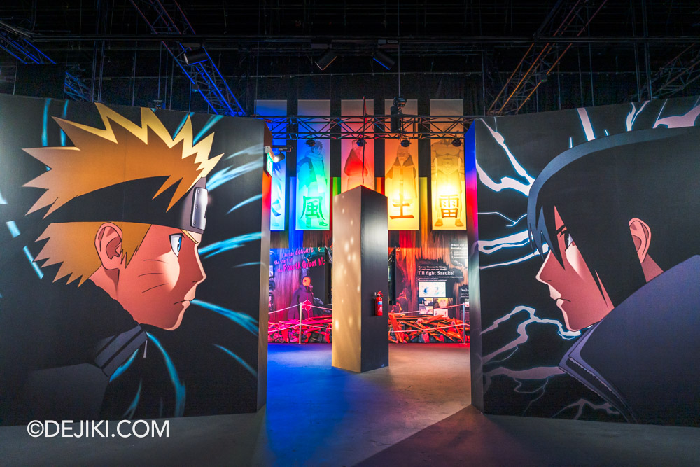 Naruto The Gallery at Universal Studios Singapore Exhibition 4 Separate Paths Naruto and Sasuke walls