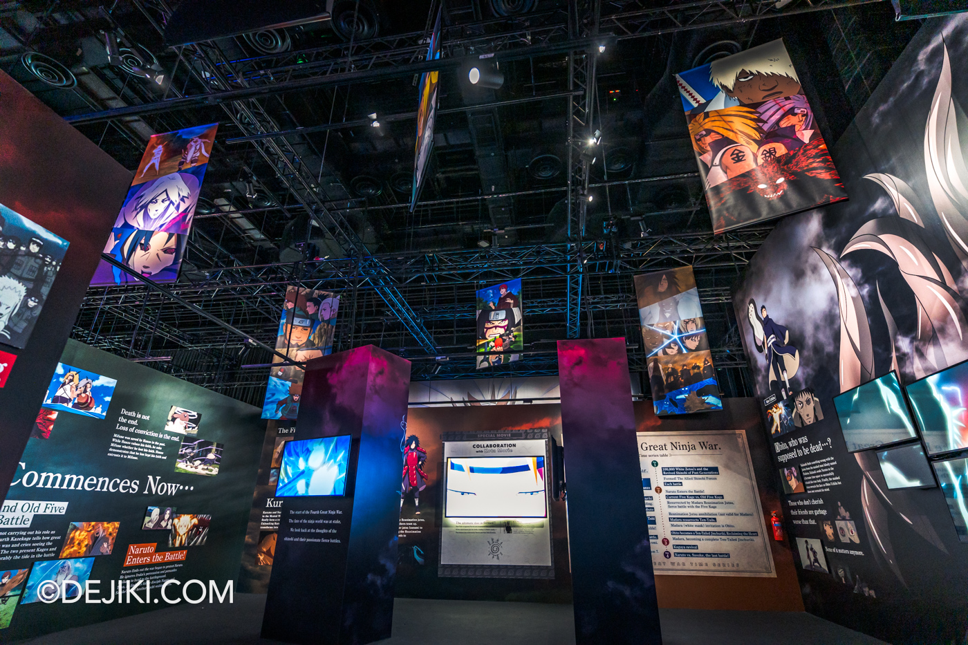 Naruto The Gallery at Universal Studios Singapore Exhibition 7 Fourth Great Ninja War banners overhead