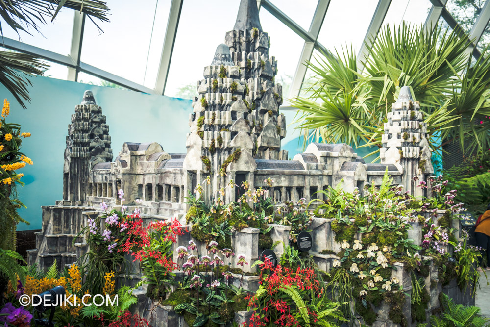 Gardens by the Bay Cloud Forest Orchid Haven 2024 Orchids of Angkor Wat temple complex display 1