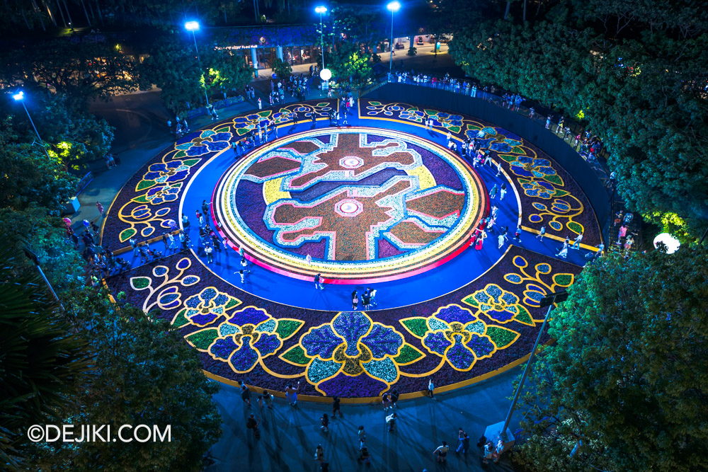 Gardens by the Bay Mid Autumn Festival 2024 lantern displays Flower Carpet from OCBC Skyway Supertree Grove