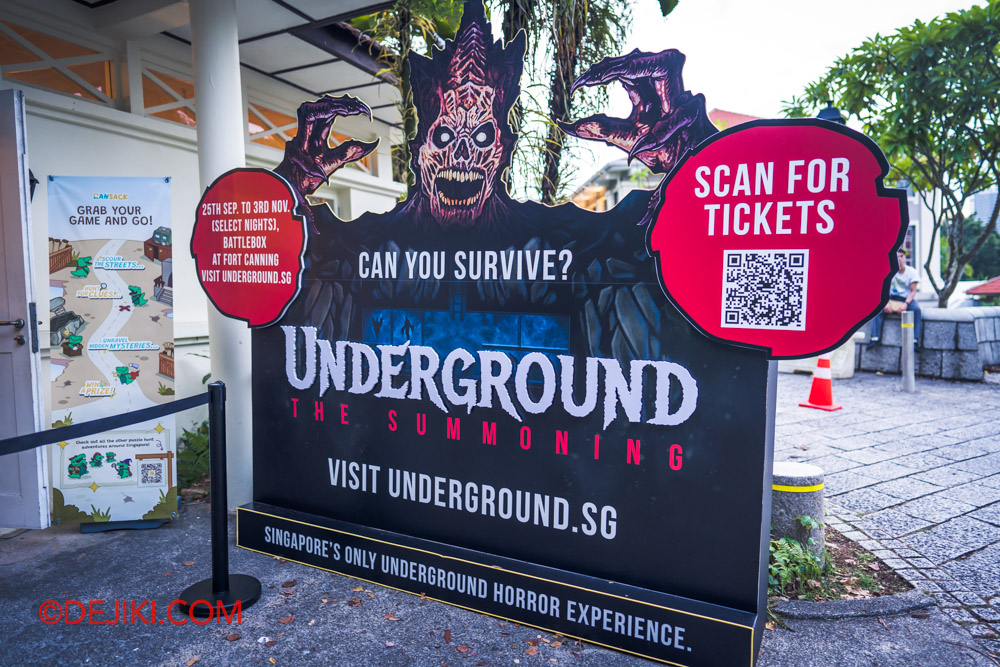 Underground The Summoning Experience at Battlebox Fort Canning Singapore 1 entrance marquee