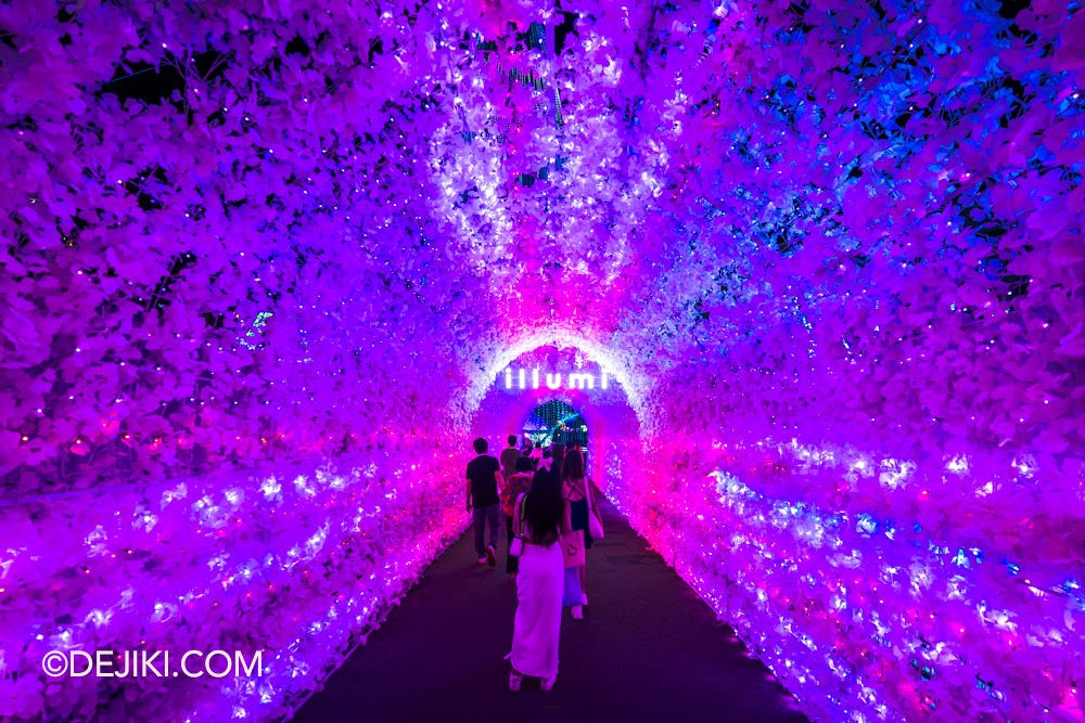 illumi Singapore light experience at Marina Bay illumi 05 Tunnel of Colours 2 pink