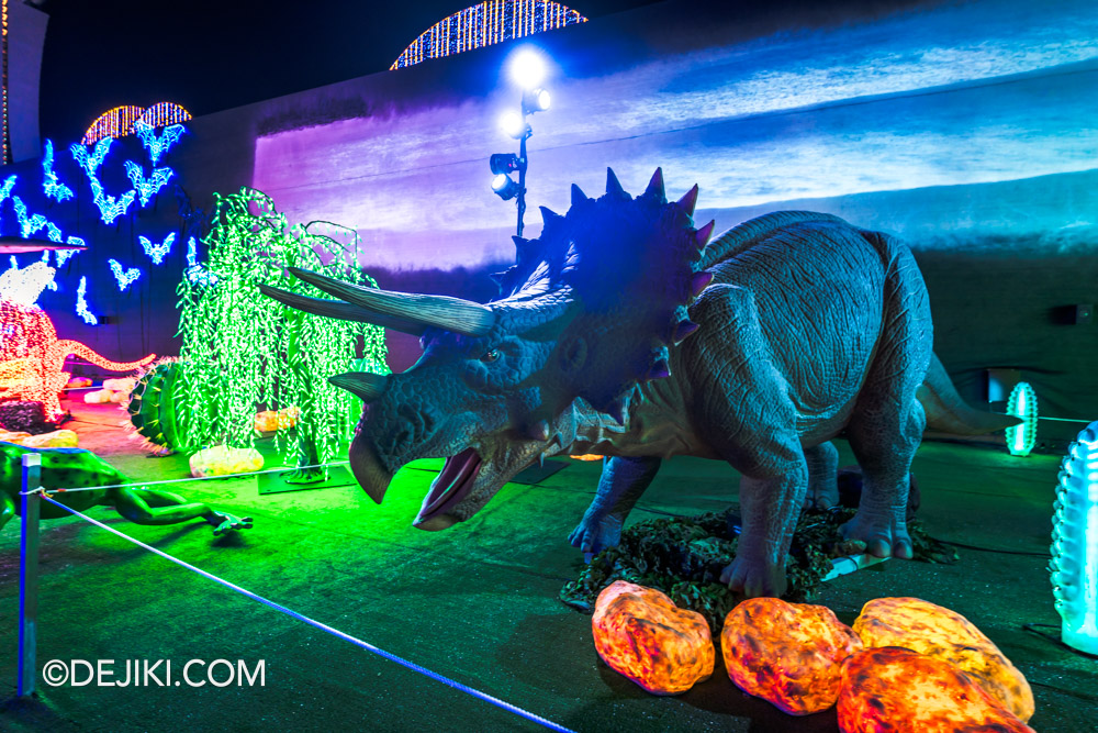 illumi Singapore light experience at Marina Bay illumi 07 Jurassic Kingdom triceratops