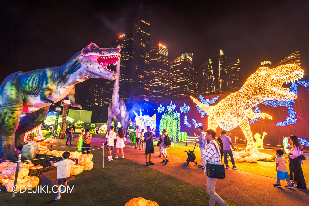 illumi Singapore light experience at Marina Bay illumi 07 Jurassic Kingdom tyranosaurus rex