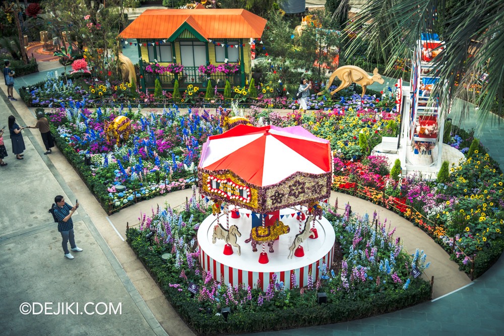 Gardens by the Bay Carnival of Flowers Australian Themed Floral Display 2 Aerial Birds Eye View of Main Flower Field