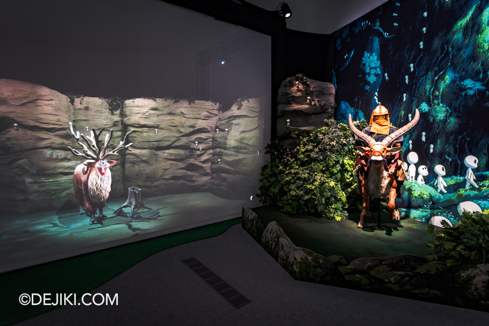 The World of Studio Ghibli at ArtScience Museum Marina Bay Sands Review Level 3 Princess Mononoke Ashitaka and Yakul and Shishigami Forest Spirit