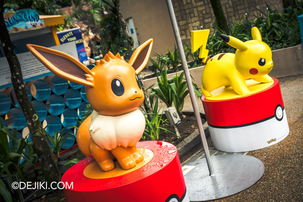 Adventure Cove Waterpark Pokemon Aqua Adventure event Pokemon photo spot Eevee and Pikachu at Bluwater Bay