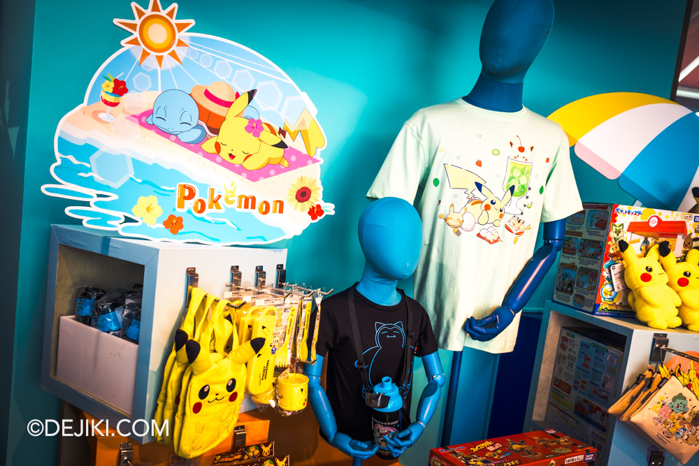 Adventure Cove Waterpark Pokemon Aqua Adventure event merchandise display at Reef and Wave store closeup