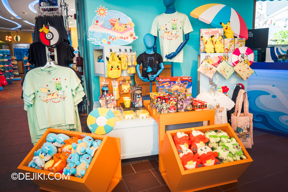 Adventure Cove Waterpark Pokemon Aqua Adventure event merchandise display at Reef and Wave store