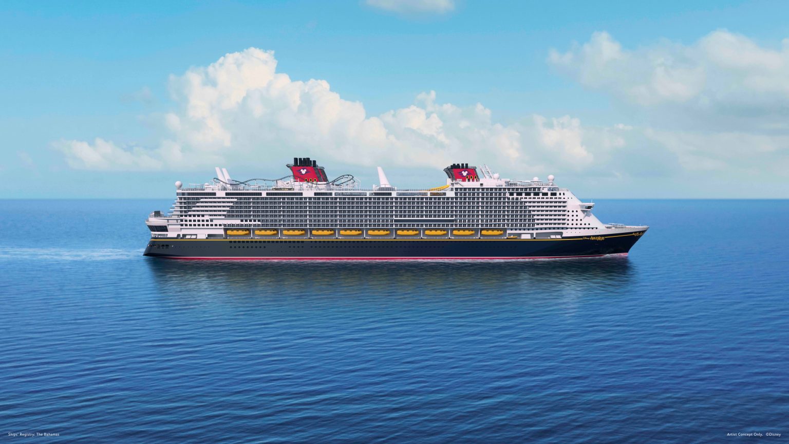 Disney Adventure ship Starboard side Rendering Exterior