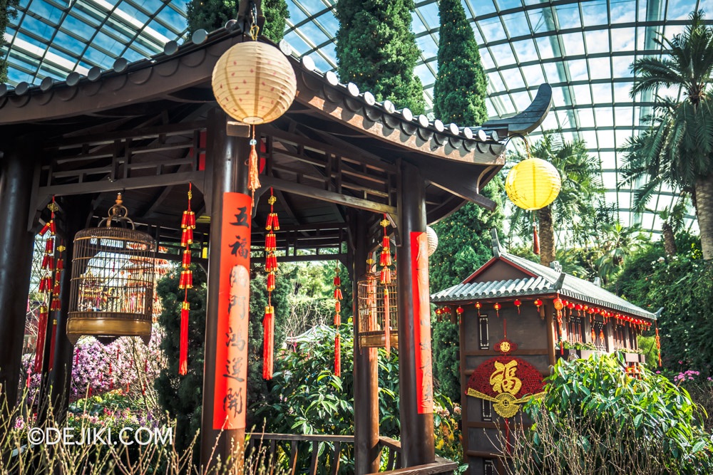 Gardens by the Bay 2025 Spring Blossoms Legend of Lady White Snake floral display at Flower Dome Back Lane Scenic Landscape 0 Pavilion