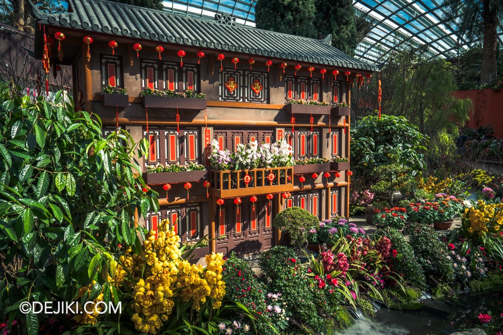 Gardens by the Bay 2025 Spring Blossoms Legend of Lady White Snake floral display at Flower Dome Back Lane Scenic Landscape 1