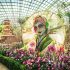 Gardens by the Bay 2025 Spring Blossoms Legend of Lady White Snake floral display at Flower Dome sq