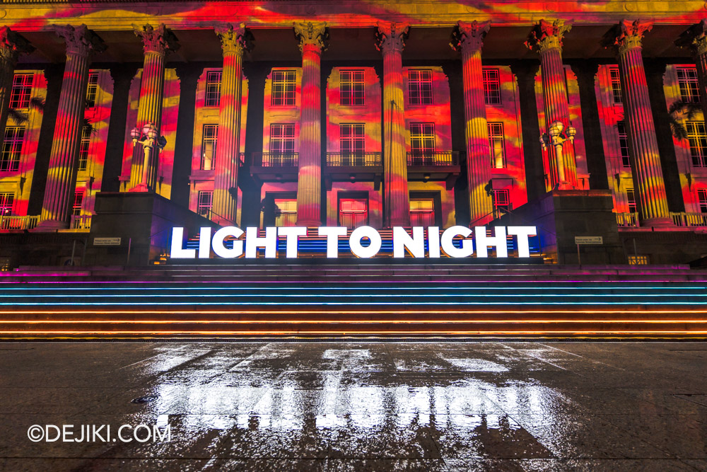 Light to Night Singapore 2025 Art Skins on Monuments Projection Artwork and Light to Night new Logo sculpture