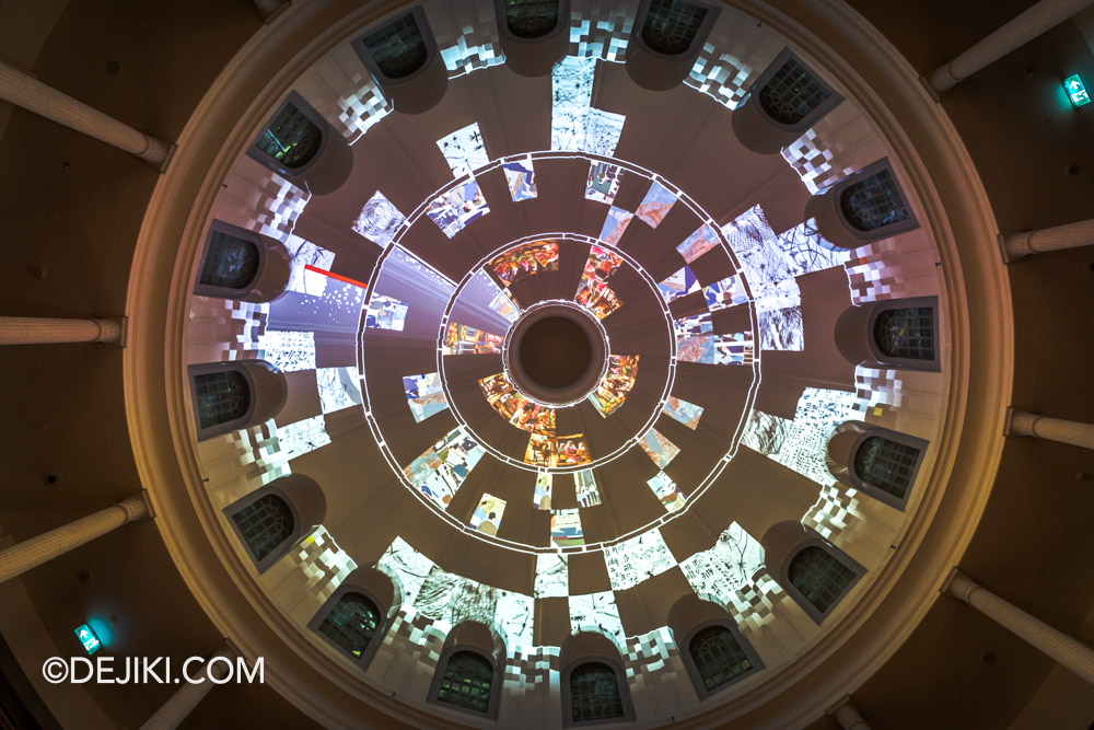 Light to Night Singapore 2025 Art Skins on Monuments Projection Artwork at National Gallery Rotuda Library kalacakra a clock for progress by Kapilan Naidu