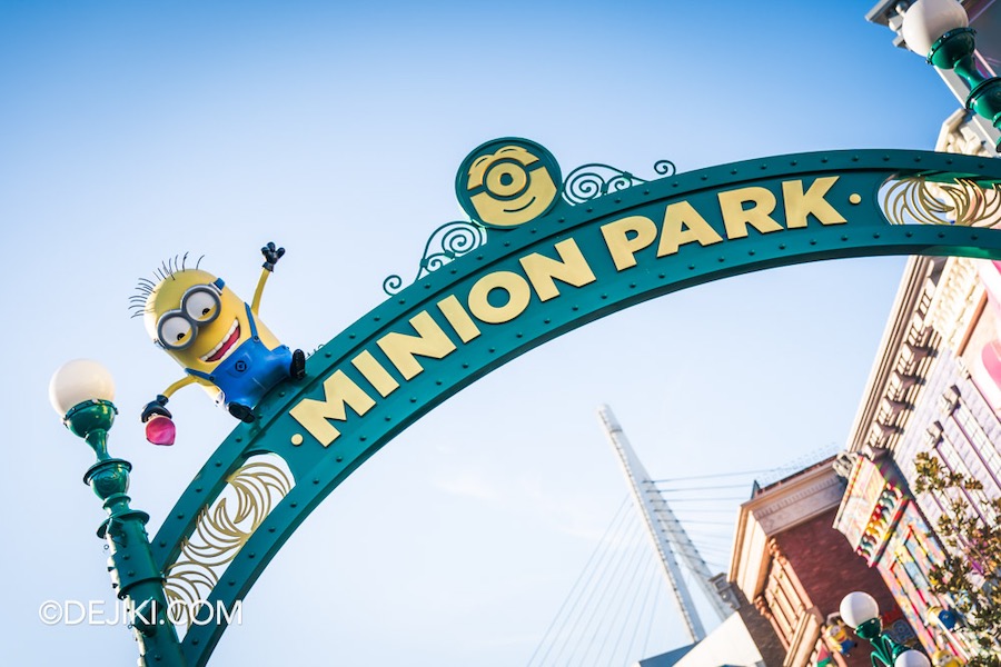 Universal Studios Japan Minion Park Entrance sign closeup