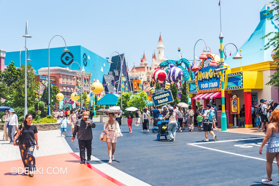 Universal Studios Singapore Minion Land Entrance View with Super Hungry Food Stand