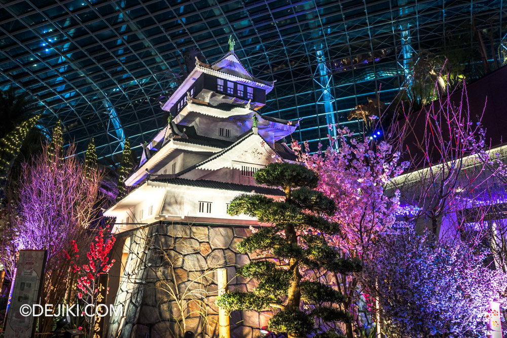 Gardens by the Bay Sakura 2025 Yozakura Night Sakura Viewing 7 Kokura Castle back