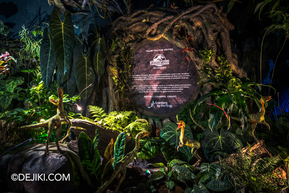 Cloud Forest Jurassic World The Experience at Gardens by the Bay 15 Compsognathus Goodbye sign