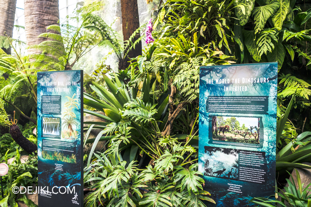 Cloud Forest Jurassic World The Experience at Gardens by the Bay 2 Brachiosaurus Falls Day Signs