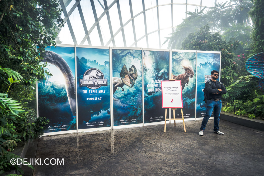 Gardens by the Bay Cloud Forest featuring Jurassic World The Experience sneak peek Orchid Haven transforming into T Rex Kingdom