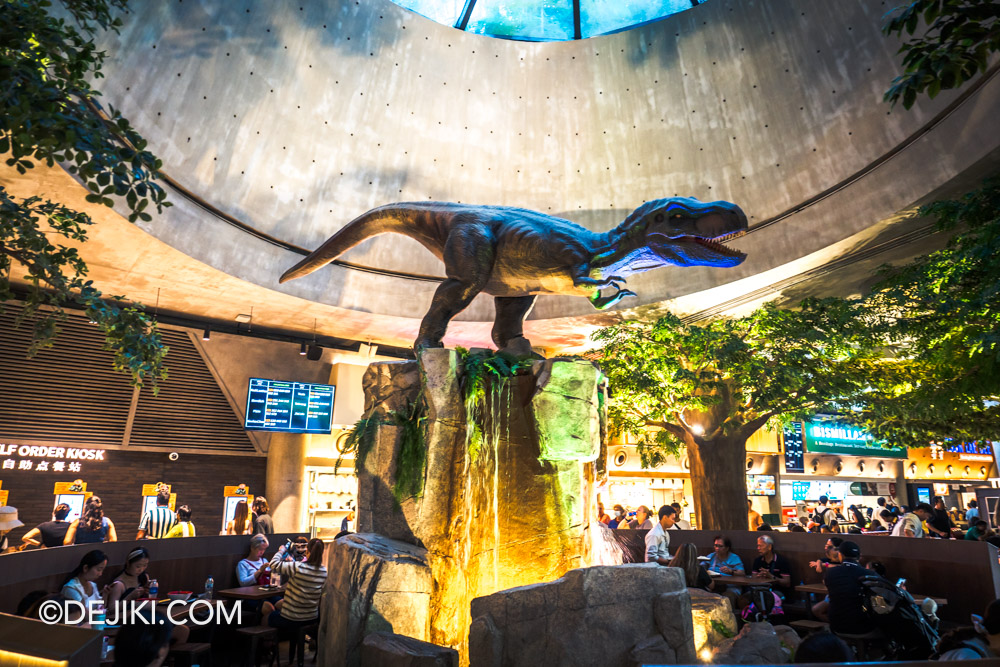 Gardens by the Bay Jurassic Nest Food Hall T Rex Animatronic Fountain