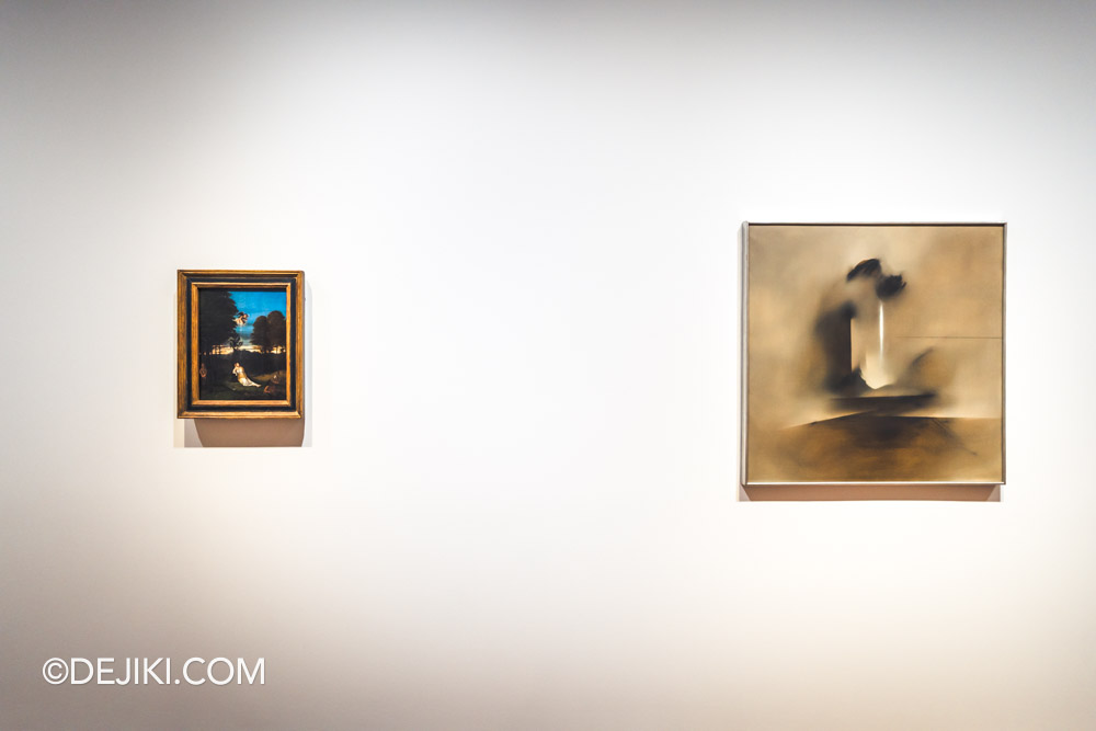 National Gallery Singapore Fernando Zobel Order is Essential 14 Movement that includes its own contradiction gallery dialogue with Loretto Lotto allegory of chastity