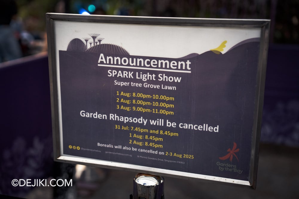 SPARK at Gardens by the Bay Singapore affecting Garden Rhapsody and BOREALIS