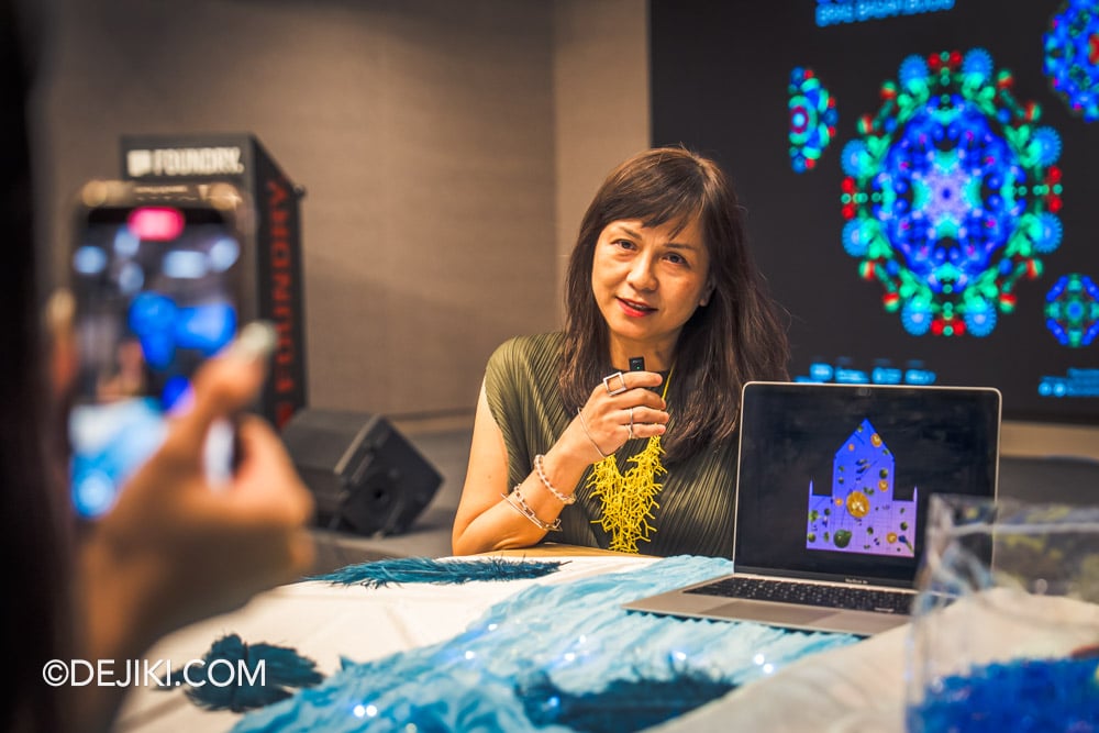 Singapore Night Festival 2025 Artist Adeline Kueh explains her Projection Mapping artwork at CHIJMES titled Roadside beauties and healing remedies