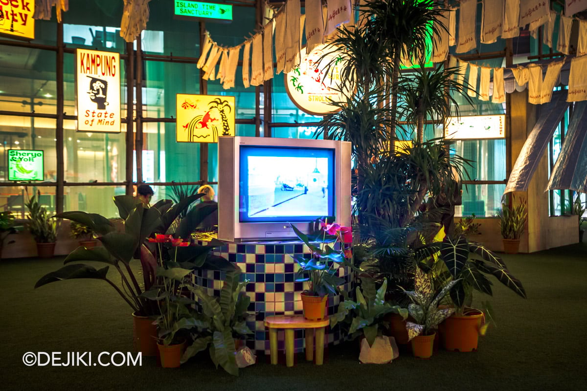 Singapore Night Festival 2025 Highlight Experience Kampong Chill inside the pavilion TV in the middle