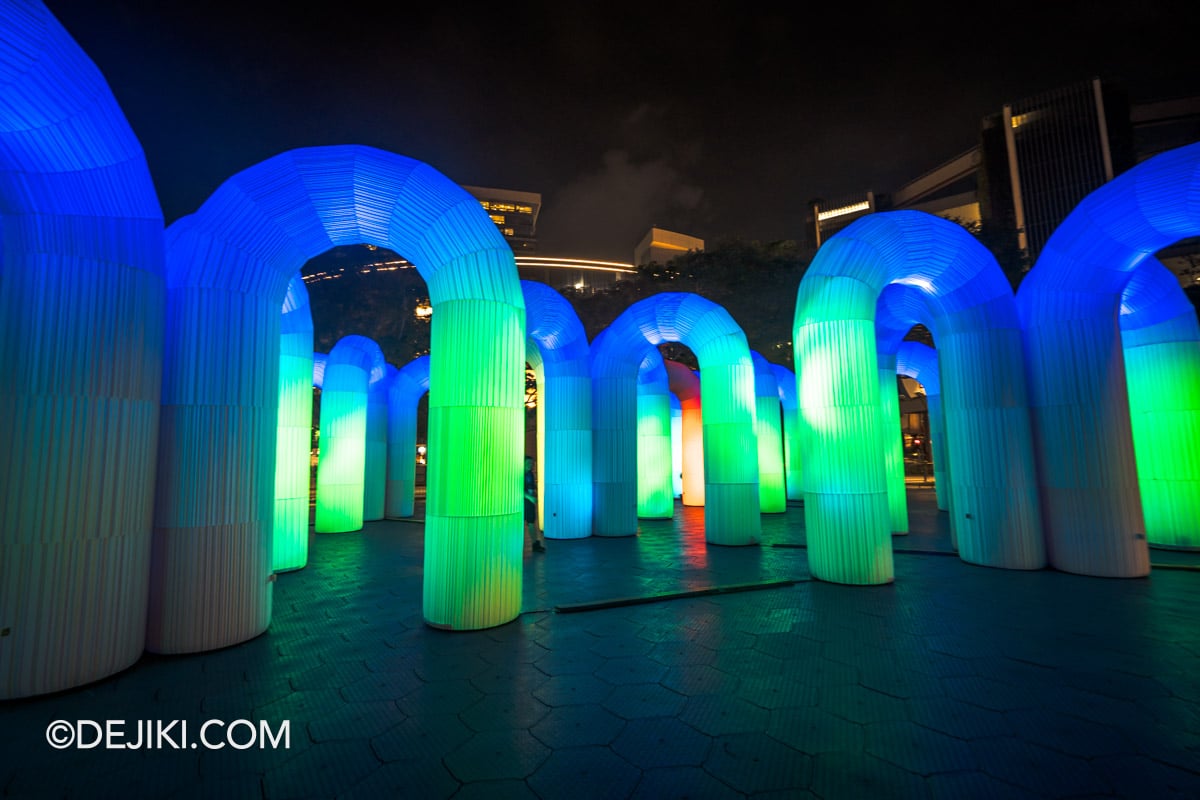 Singapore Night Festival 2025 Highlight Experience Sky Castle wide green and blue