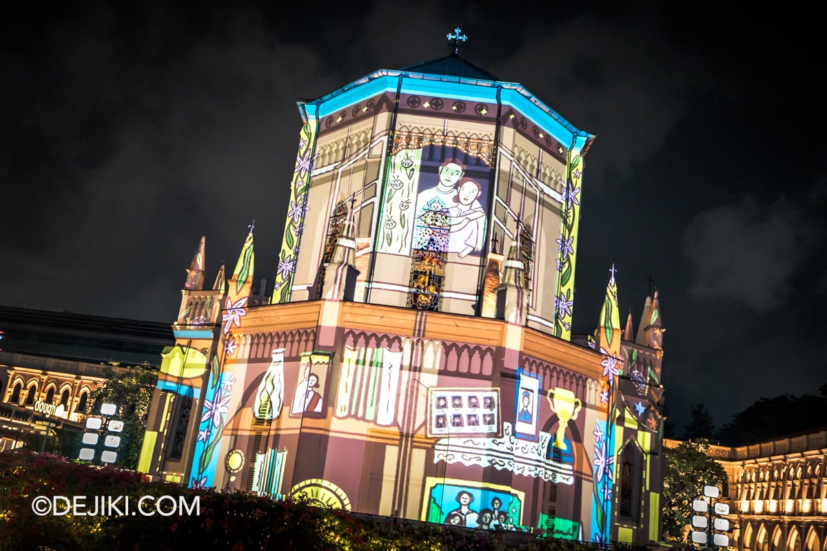 Singapore Night Festival 2025 Projection Mapping at CHIJMES Dari Pulau ke Pulau by HAFI