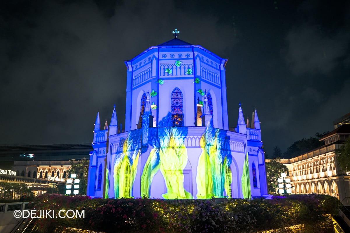 Singapore Night Festival 2025 Projection Mapping at CHIJMES Roadside beauties and healing remedies by Adeline Kueh