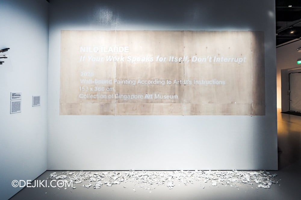 Singapore Art Museum SAM 2025 Talking Objects exhibition If Your Work Speaks For Itself Don't Interrupt by Nilo Ilarde