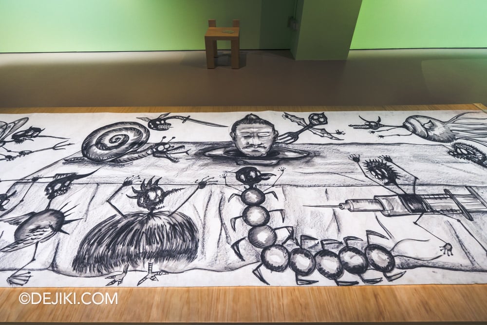 Singapore Art Museum SAM 2025 The Living Room exhibition Performance Journal Scroll by Jeremy Hiah closeup