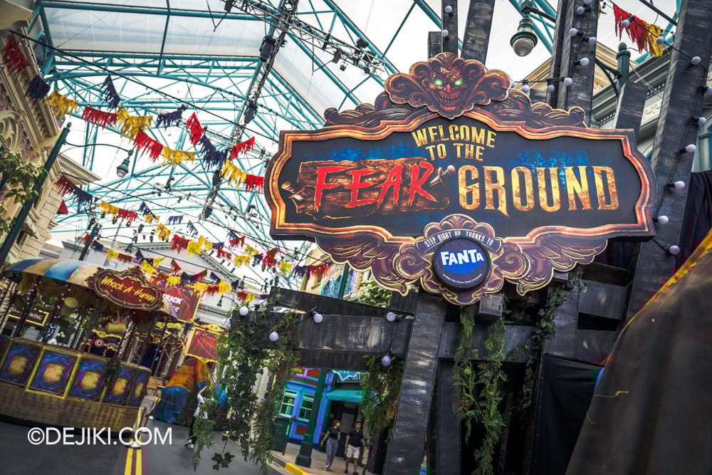 USS Halloween Horror Nights 13 Before Dark by Dejiki The FEARground scare zone entrance overview