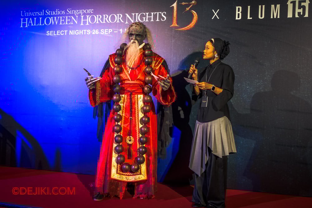 Universal Studio Singapore Halloween Horror Nights 13 Preview Creative Costuming designer with Demonic Sinseh