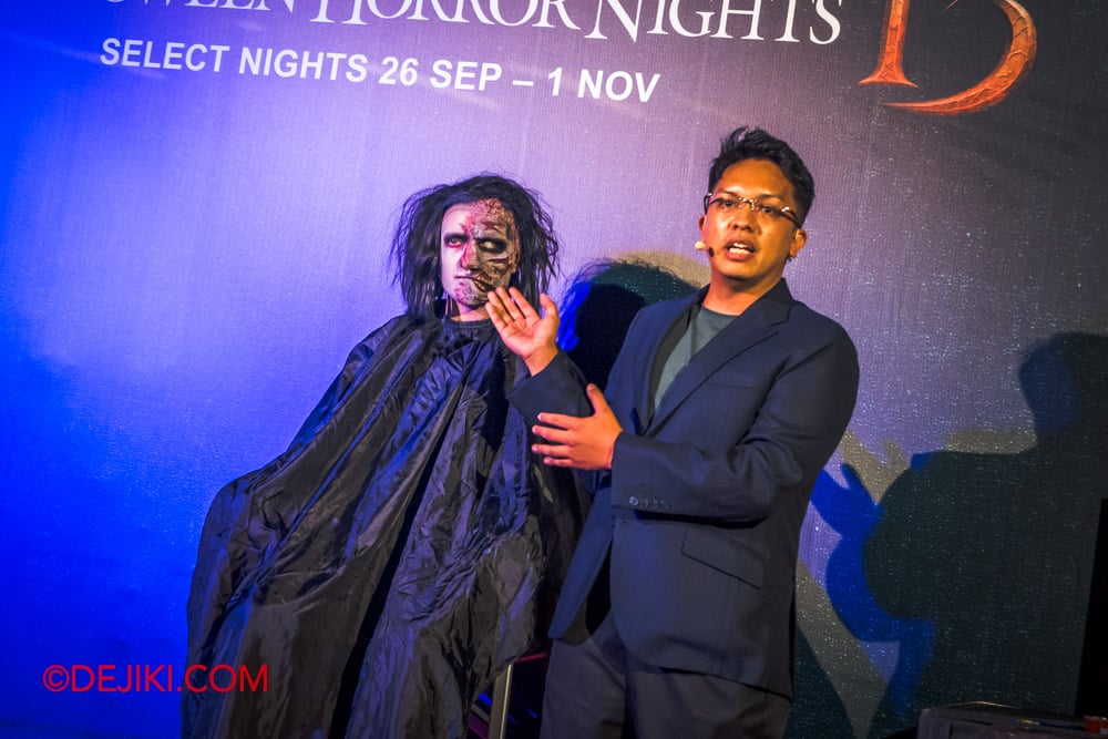 Universal Studio Singapore Halloween Horror Nights 13 Preview Creative Costuming special effects makeup demo Deen introduction