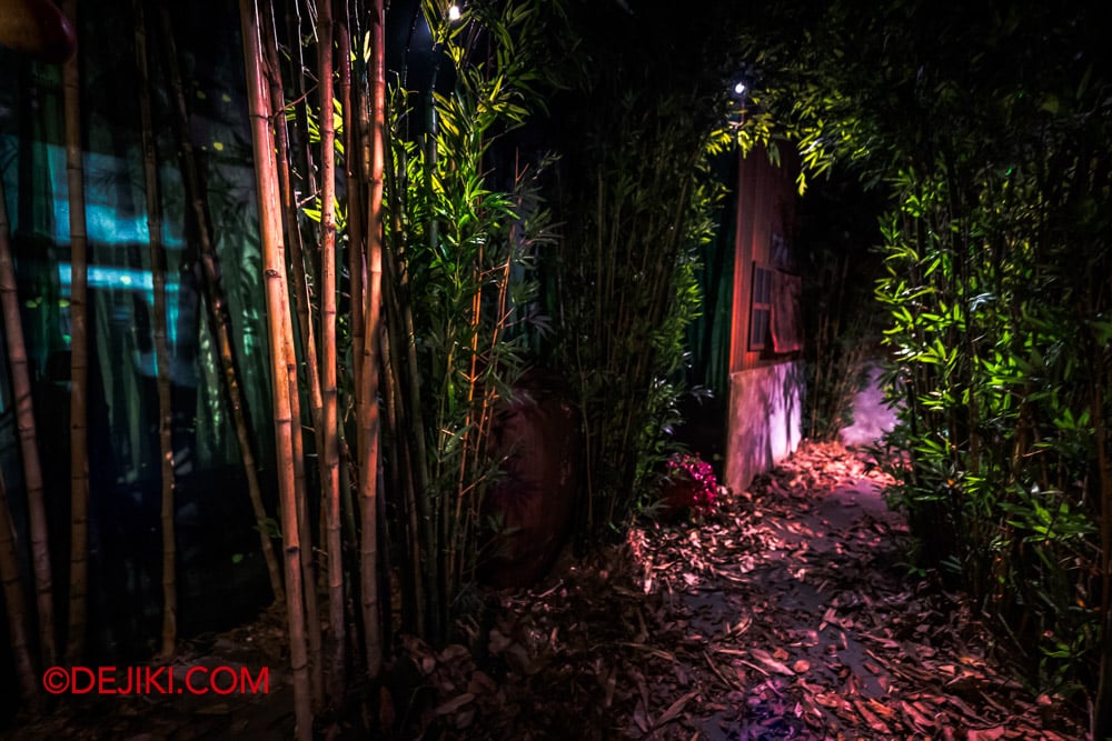 Universal Studio Singapore Halloween Horror Nights 13 Preview Death Whisperer haunted house Forest pathway to Witch hut