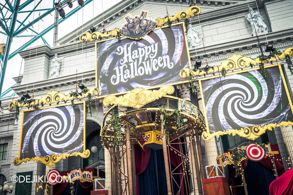 Universal Studios Singapore Day Halloween event 2025 Trick or Thrills Event Logo at New York during Nightmare Spider
